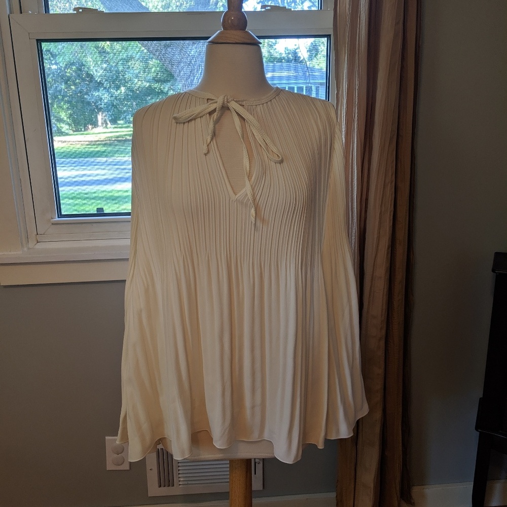 Elizabeth and James Cream long sleeve pleated top - Picture 6 of 6